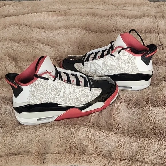 Nike Men's Air Jordan Dub Zero Leather/  Faux White/True Red-Black.  Size 9.5