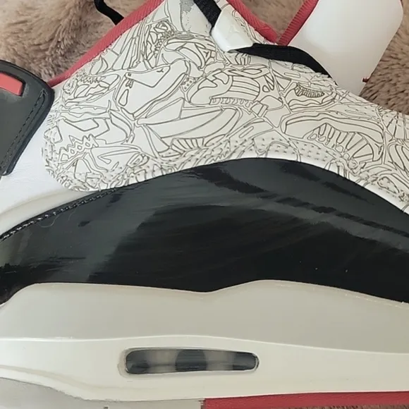 Nike Men's Air Jordan Dub Zero Leather/  Faux White/True Red-Black.  Size 9.5