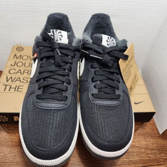 Nike - Men's Nike Air Force 1 '07 LV8 Sneakers, Size 8.5, Black/White - NWT!