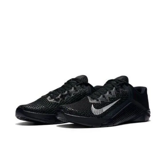Nike Metcon 6 Black Metallic Silver CK9388-001 Men's Training Shoes 6 Athletic