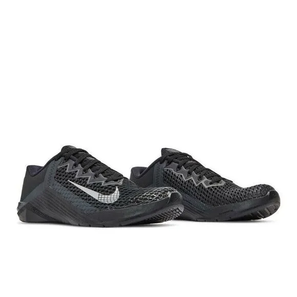Nike Metcon 6 Black Metallic Silver CK9388-001 Men's Training Shoes 6 Athletic