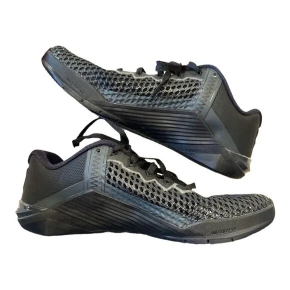 Nike Metcon 6 Black Metallic Silver CK9388-001 Men's Training Shoes 6 Athletic