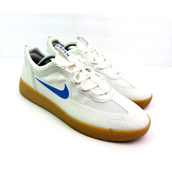 Nike Nyjah Free 2 SB Mens Size 12 White Light Photo Blue Gum Sneaker Shoes