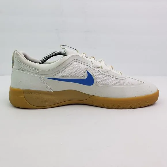 Nike Nyjah Free 2 SB Mens Size 12 White Light Photo Blue Gum Sneaker Shoes
