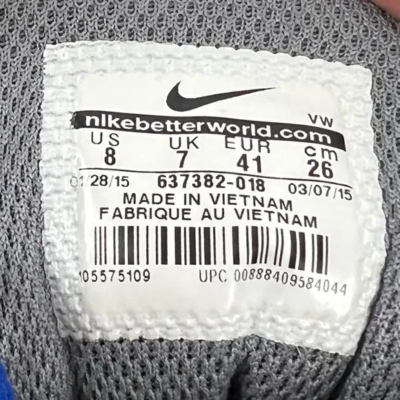 NIKE Overplay VIII (8) Mens US 8 Basketball Shoe Blue and Gray 637382 018