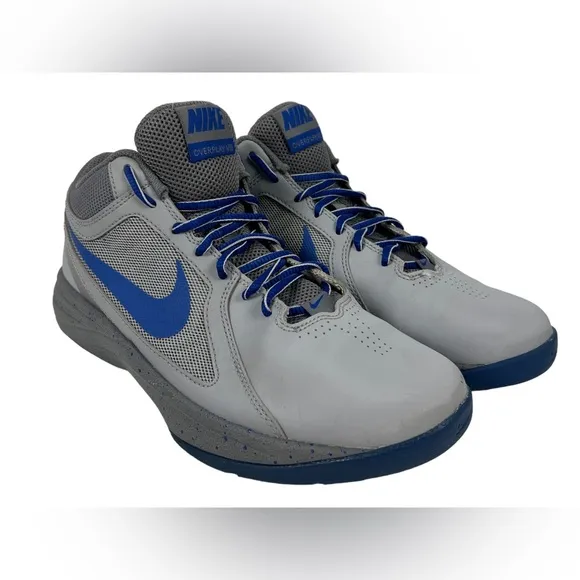 NIKE Overplay VIII (8) Mens US 8 Basketball Shoe Blue and Gray 637382 018