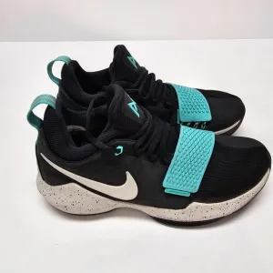 Nike PG 1 Paul George 878627-002 Men's Blk Light Aqua Basketball Shoes Size 7.5