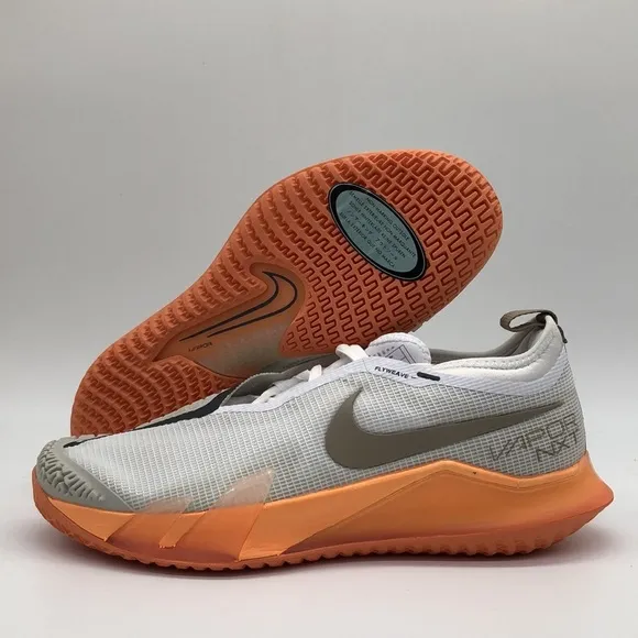 Nike React Vapor NXT HC White Orange Khaki Light Bone CV0724-103 Size 7