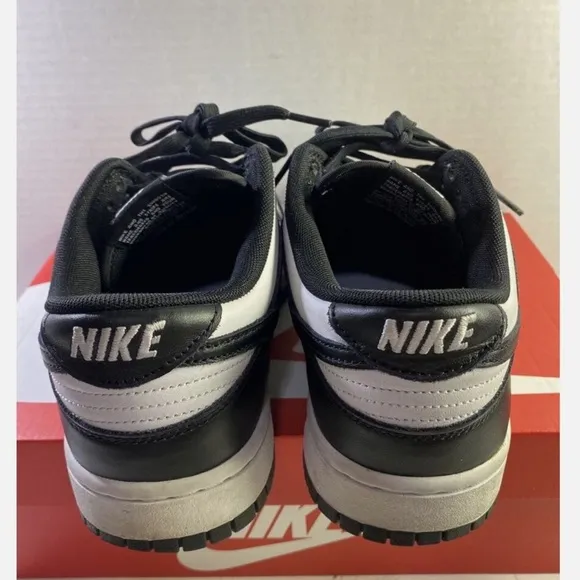 Nike SB Dunk Low leather low trainers Sz 9.5 Black White