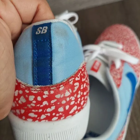 Nike SB Team Classic Dorm Room Psych Red, Blue &amp; White Skate Shoes Size 11