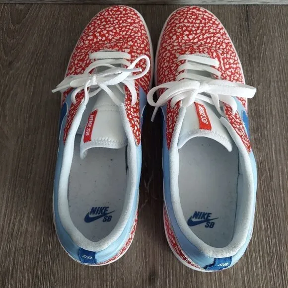 Nike SB Team Classic Dorm Room Psych Red, Blue &amp; White Skate Shoes Size 11