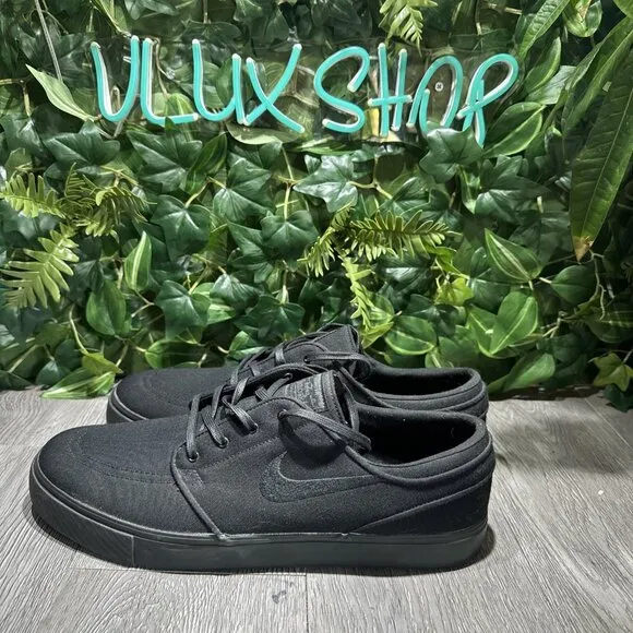Nike SB Zoom Stefan Janoski Men's Sneakers Shoes Sz  14 Triple Black Canvas Rare