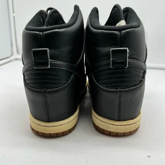 Nike Shoes Womens 7 Dunk Sky Hi Hidden Wedge Black Leather Gum 528899-012