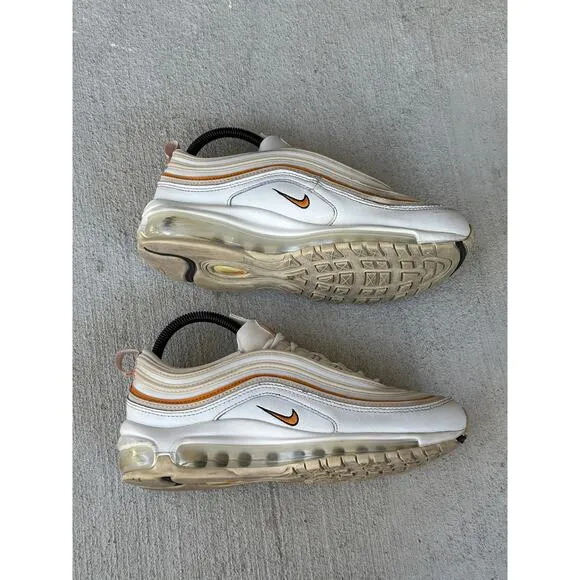 Nike Women's 8 Air Max 97 Lace Up Low Top Sneakers Shoes Phantom Light Curry