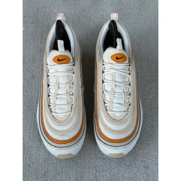 Nike Women's 8 Air Max 97 Lace Up Low Top Sneakers Shoes Phantom Light Curry