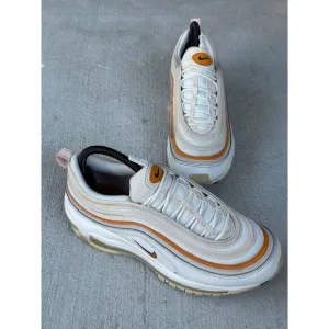 Nike Women's 8 Air Max 97 Lace Up Low Top Sneakers Shoes Phantom Light Curry