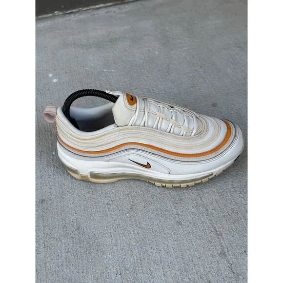 Nike Women's 8 Air Max 97 Lace Up Low Top Sneakers Shoes Phantom Light Curry