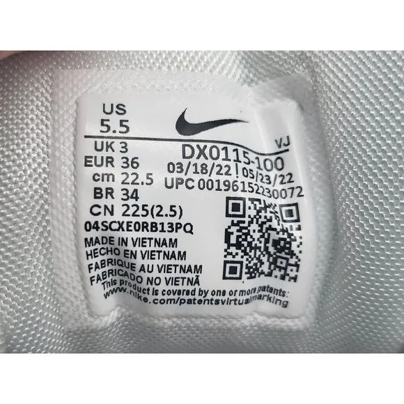 Nike Womens Air Max 90 Leather White Blue Sneaker Running Shoes Size 5.5