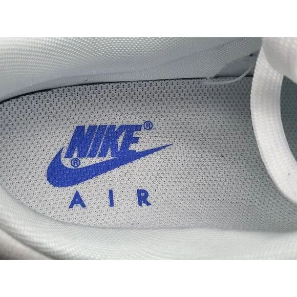 Nike Womens Air Max 90 Leather White Blue Sneaker Running Shoes Size 5.5
