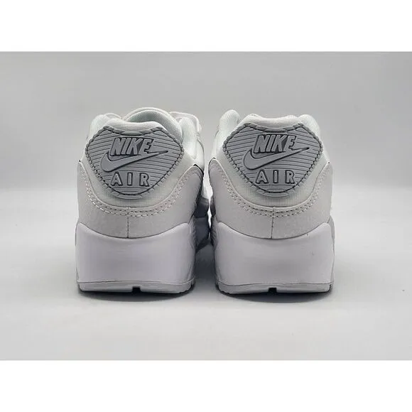 Nike Womens Air Max 90 Leather White Blue Sneaker Running Shoes Size 5.5
