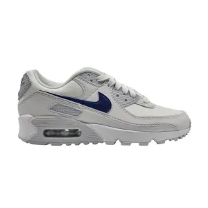 Nike Womens Air Max 90 Leather White Blue Sneaker Running Shoes Size 5.5