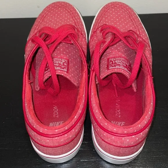 Nike Zoom Stefan Janoski Canvas Red Polka Dot Shoes Size 10.  2014
