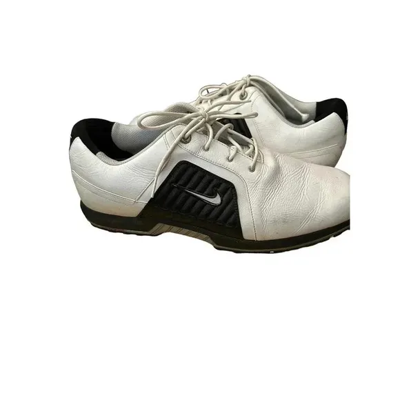 Nike Zoom Trophy 379228-191 Men's White &amp; Black Leather Golf Shoes Size 12W