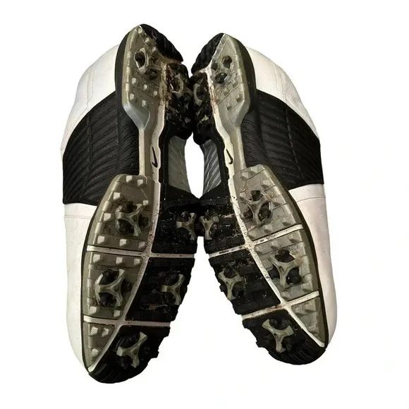 Nike Zoom Trophy 379228-191 Men's White &amp; Black Leather Golf Shoes Size 12W