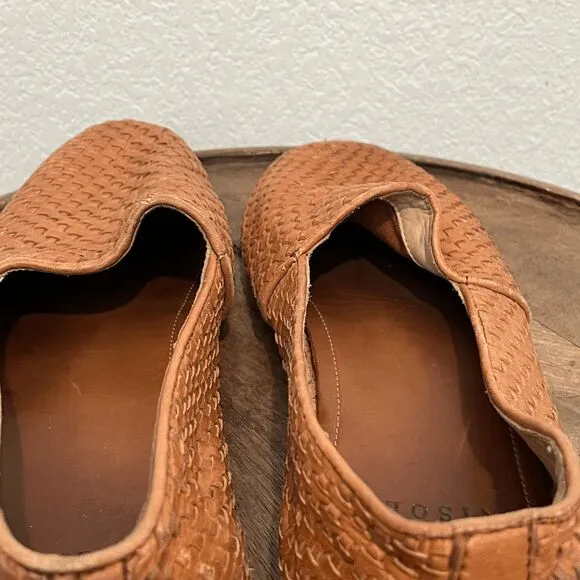 Nisolo Brown Leather Alejandro Woven Slip-On 2.5 Dress Shoes Men's Size 10