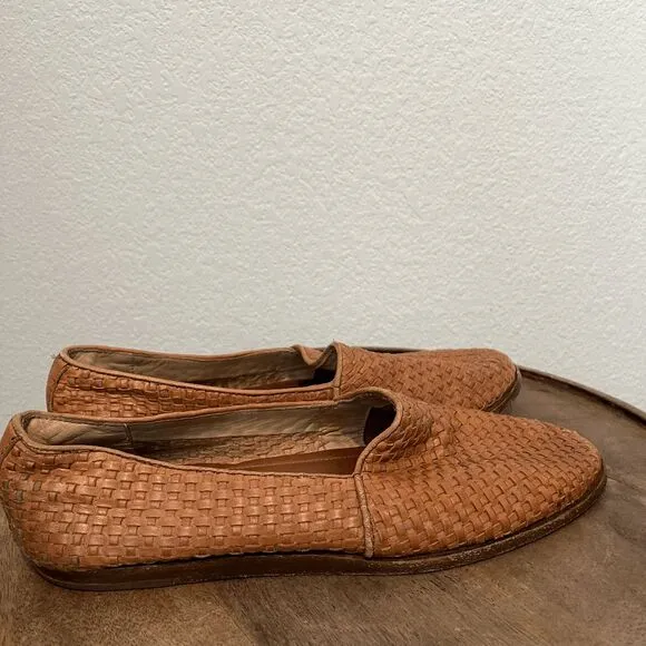 Nisolo Brown Leather Alejandro Woven Slip-On 2.5 Dress Shoes Men's Size 10