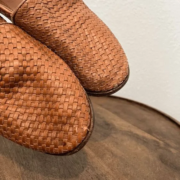 Nisolo Brown Leather Alejandro Woven Slip-On 2.5 Dress Shoes Men's Size 10