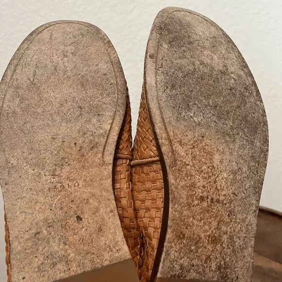 Nisolo Brown Leather Alejandro Woven Slip-On 2.5 Dress Shoes Men's Size 10