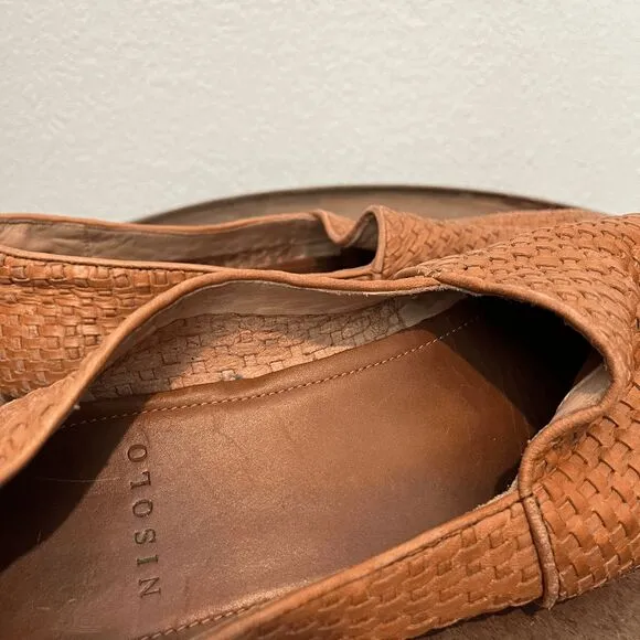 Nisolo Brown Leather Alejandro Woven Slip-On 2.5 Dress Shoes Men's Size 10