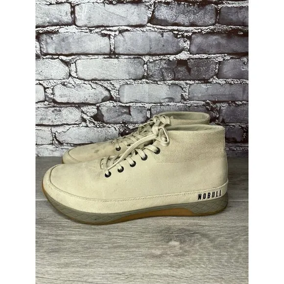 Nobull Mid Desert Trainer Canvas Beige Fabric Lace Up Sneakers Men 13M US/47.5EU