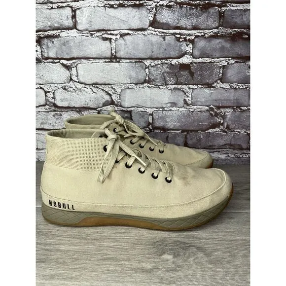 Nobull Mid Desert Trainer Canvas Beige Fabric Lace Up Sneakers Men 13M US/47.5EU
