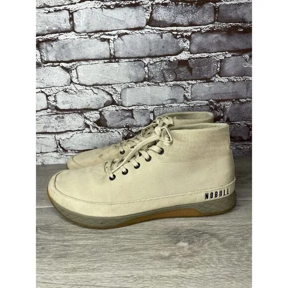 Nobull Mid Desert Trainer Canvas Beige Fabric Lace Up Sneakers Men 13M US/47.5EU