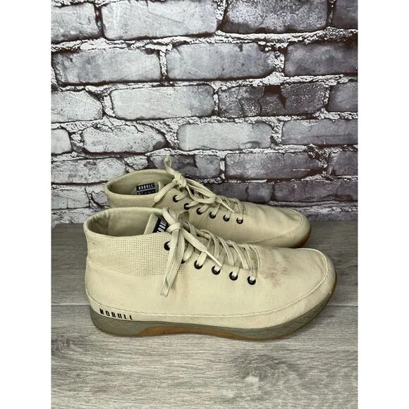 Nobull Mid Desert Trainer Canvas Beige Fabric Lace Up Sneakers Men 13M US/47.5EU