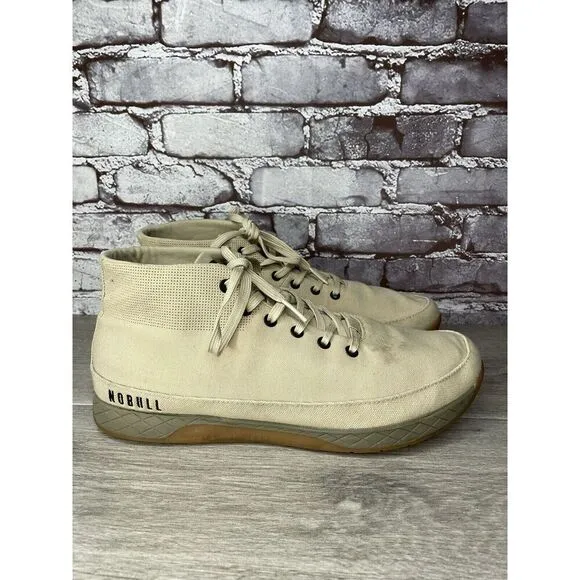 Nobull Mid Desert Trainer Canvas Beige Fabric Lace Up Sneakers Men 13M US/47.5EU