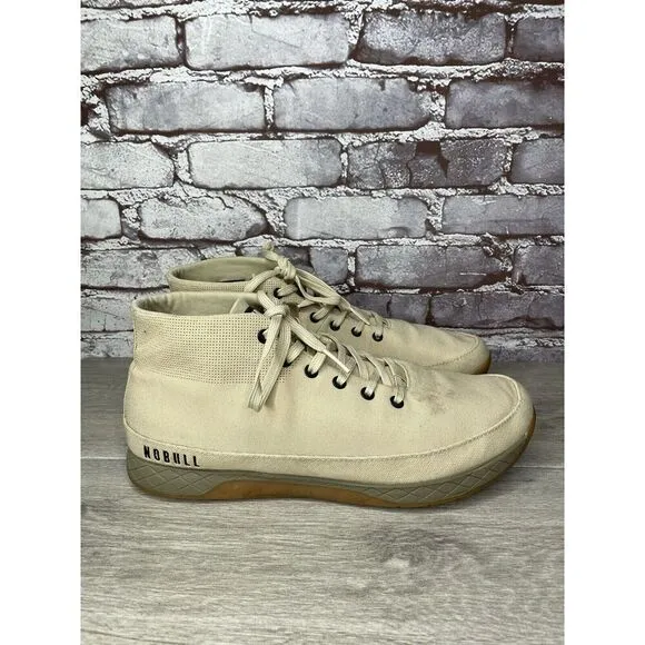 Nobull Mid Desert Trainer Canvas Beige Fabric Lace Up Sneakers Men 13M US/47.5EU