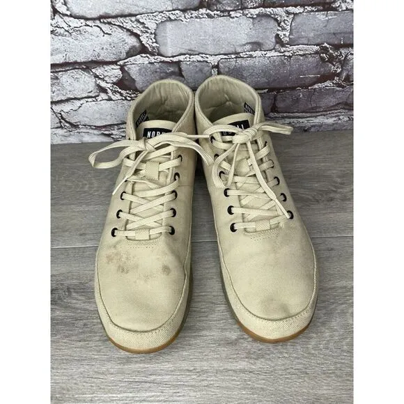 Nobull Mid Desert Trainer Canvas Beige Fabric Lace Up Sneakers Men 13M US/47.5EU