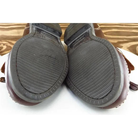 Nunn Bush Shoes Sz 10 M Almond‎ Toe Brown Boat Shoe Leather Men