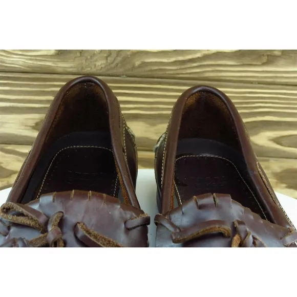 Nunn Bush Shoes Sz 10 M Almond‎ Toe Brown Boat Shoe Leather Men