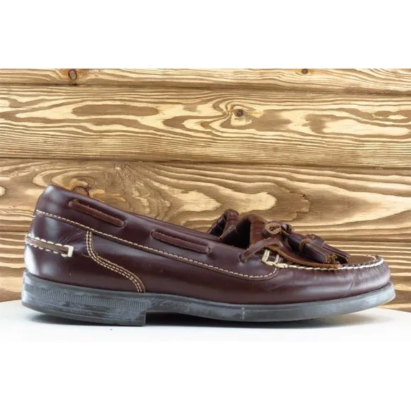 Nunn Bush Shoes Sz 10 M Almond‎ Toe Brown Boat Shoe Leather Men