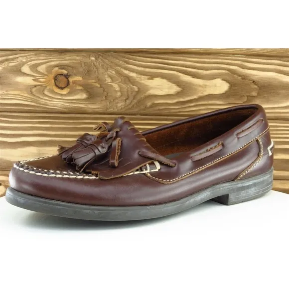Nunn Bush Shoes Sz 10 M Almond‎ Toe Brown Boat Shoe Leather Men