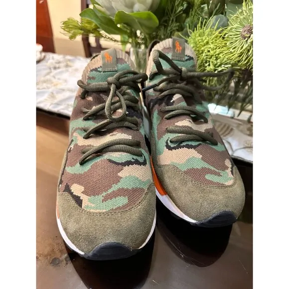 NWOB Polo Ralph Lauren MEN'S SHOES 11 Trackster 200II Camo Knit Sneaker