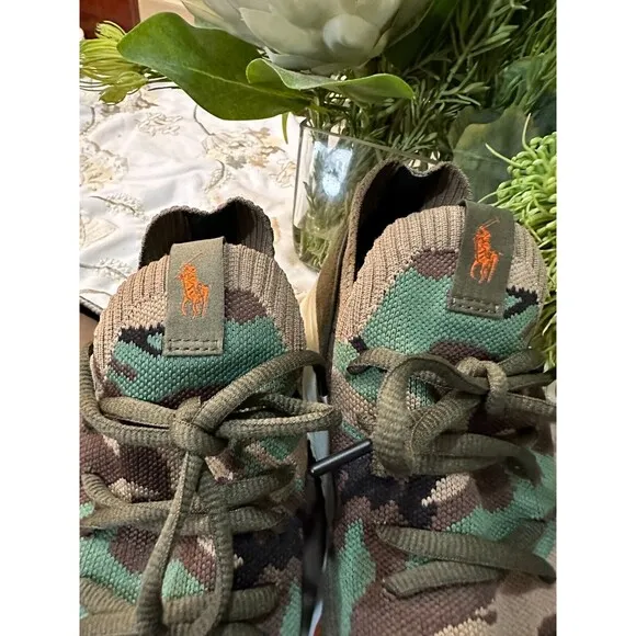NWOB Polo Ralph Lauren MEN'S SHOES 11 Trackster 200II Camo Knit Sneaker