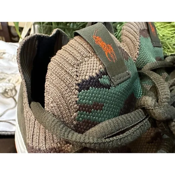 NWOB Polo Ralph Lauren MEN'S SHOES 11 Trackster 200II Camo Knit Sneaker