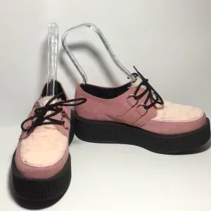 NWOB T. U.K. Mondo Creeper 9 Pink Suede Faux Fur