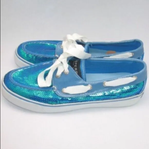 NWOB Sperry Topsider Blue Sequin Shoes