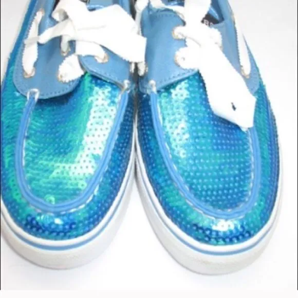 NWOB Sperry Topsider Blue Sequin Shoes